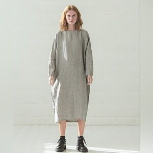 Old linen Mill long sleeve dress